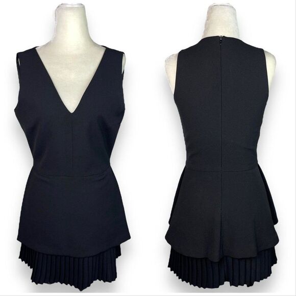Front Row Shop Structured Crepe A-Line Dress w. Pleated Layered Hem - Picture 12 of 12